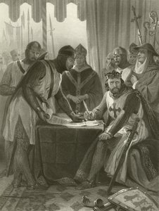 Kong John signerer Magna Carta, 1215